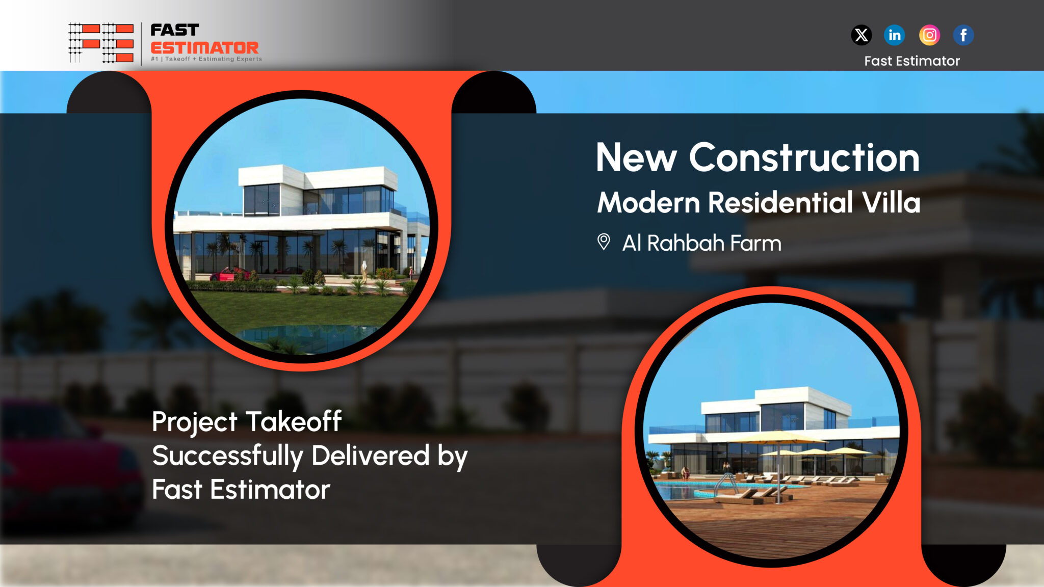 New Construction Residential Villa Takeoff: Delivered fast estimator